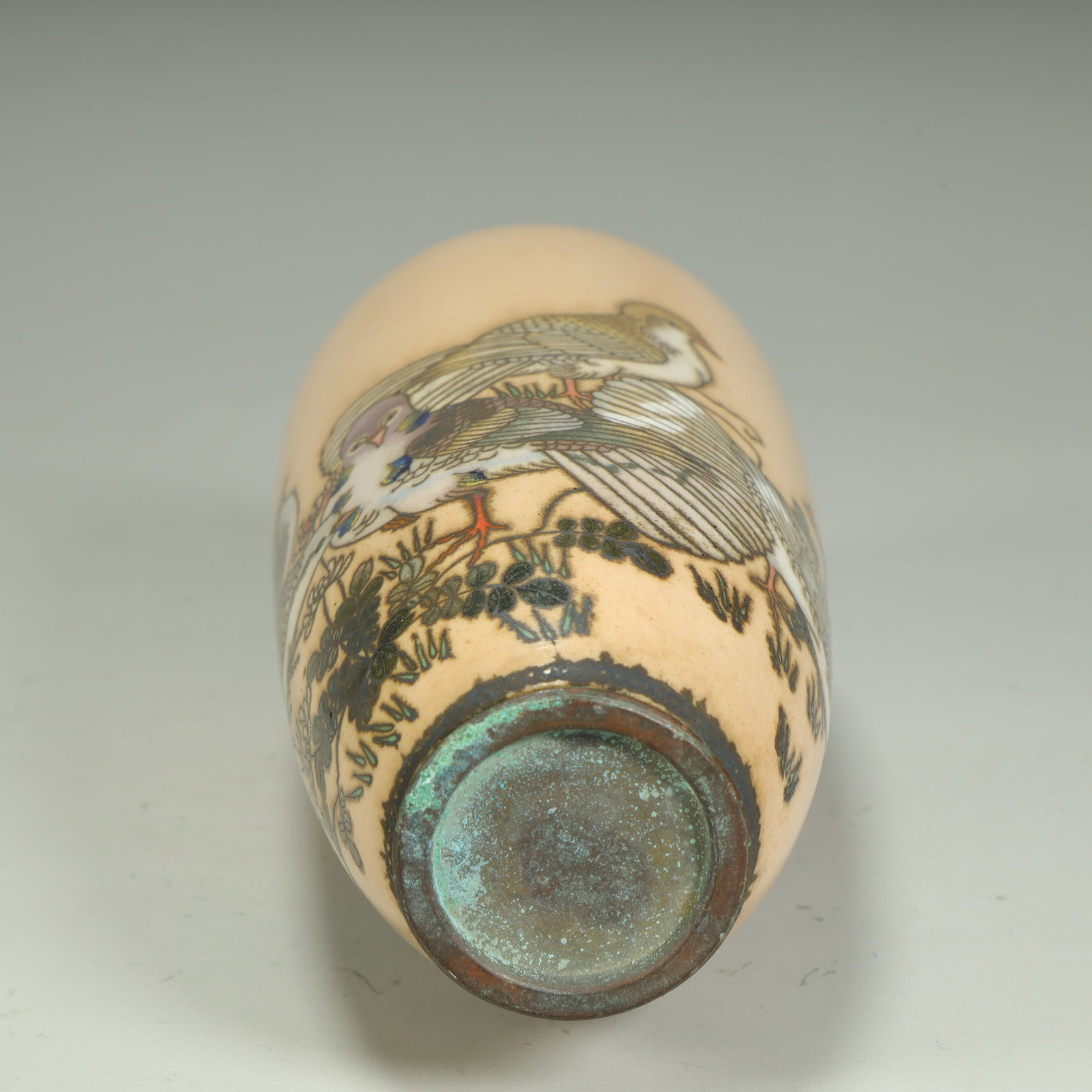 A cloisonné flat dove pattern bottle - 19