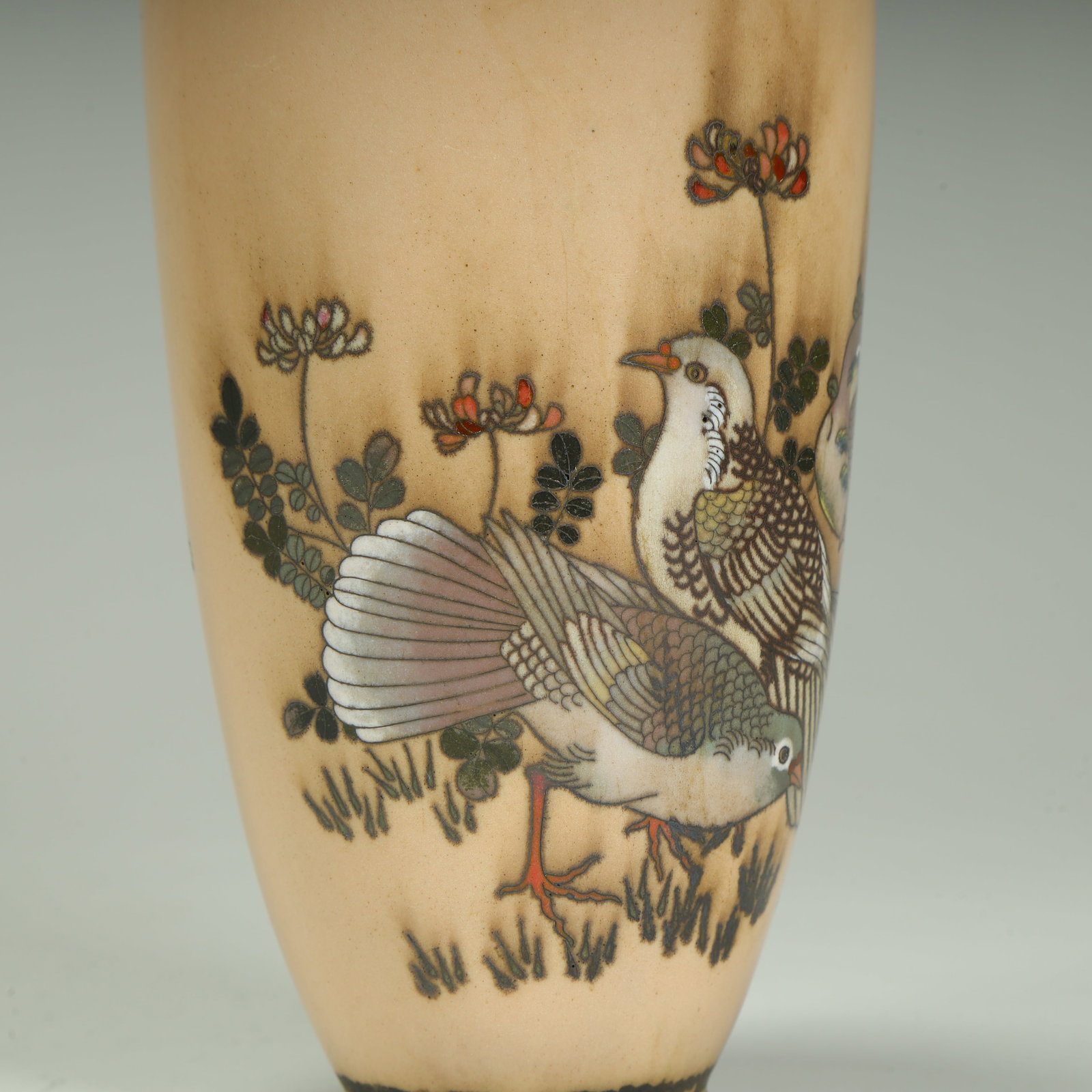 A cloisonné flat dove pattern bottle - 7