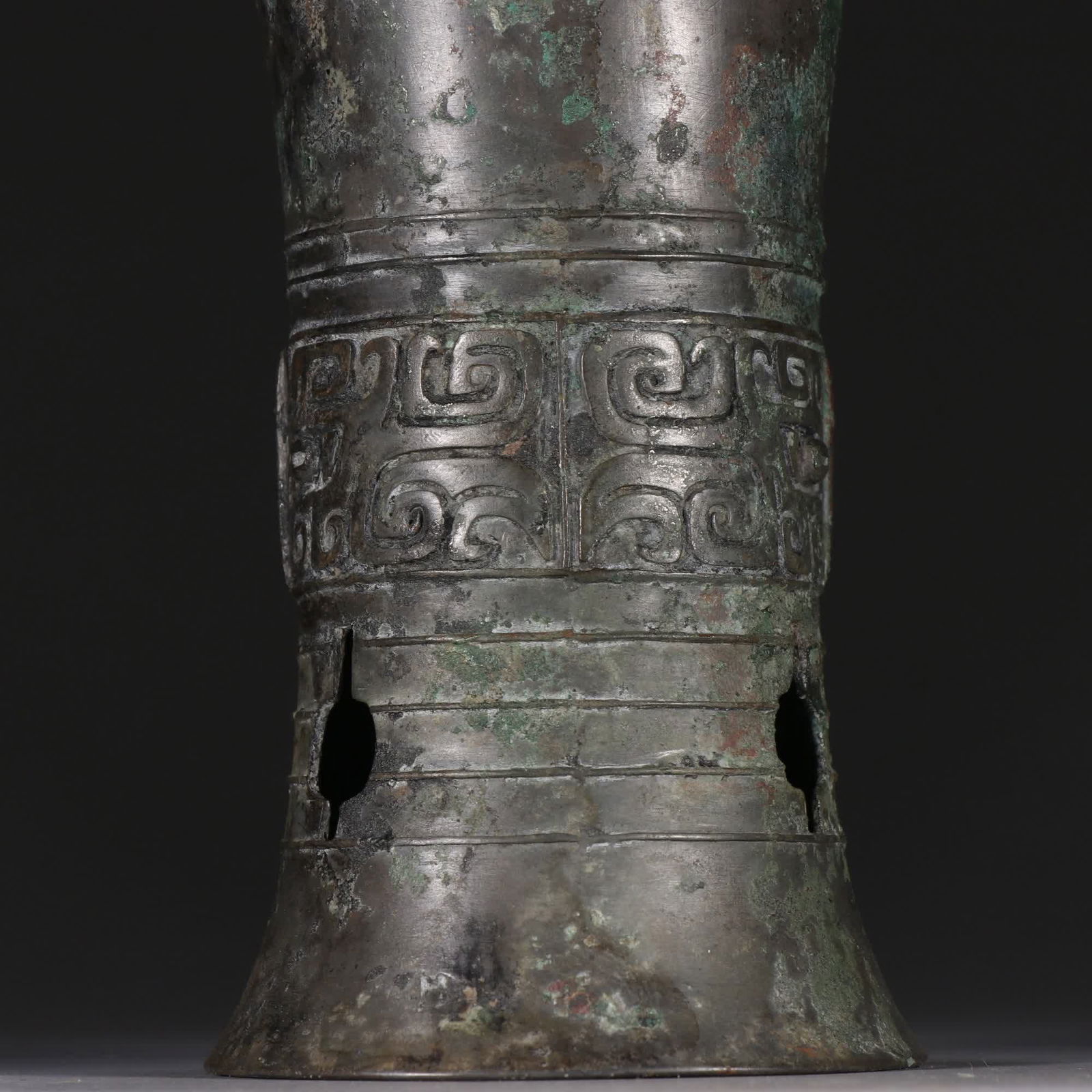 A bronze gluttonous pattern flower cup - 2