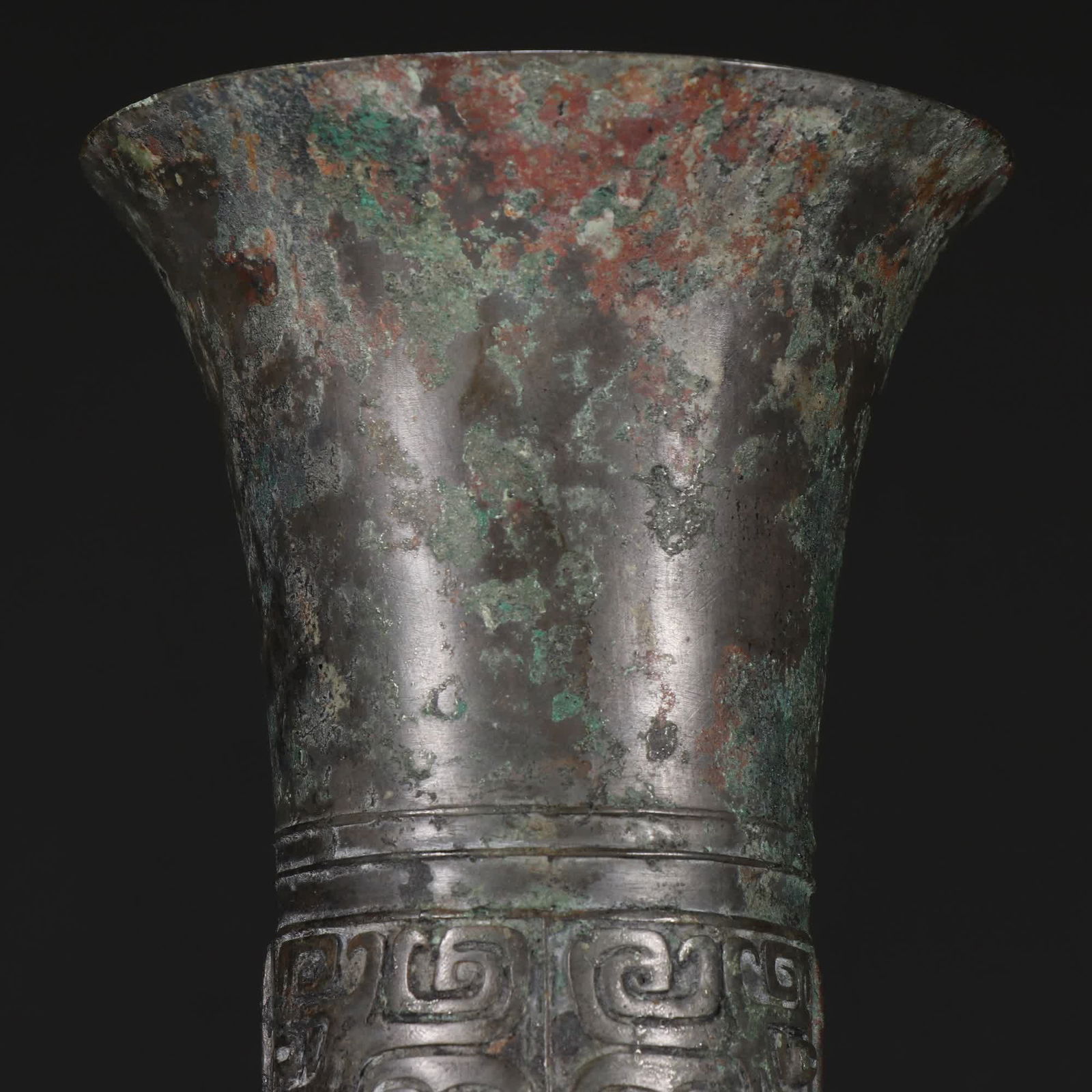 A bronze gluttonous pattern flower cup - 3