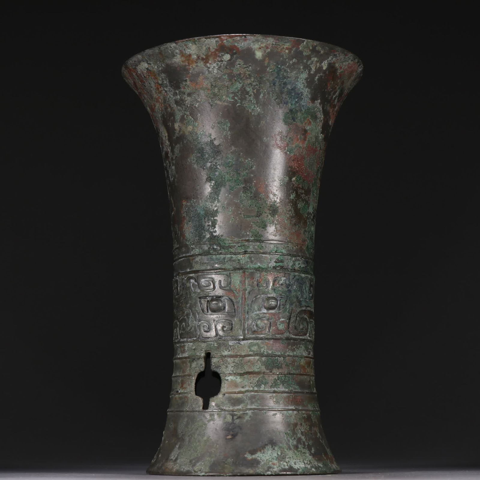 A bronze gluttonous pattern flower cup - 4