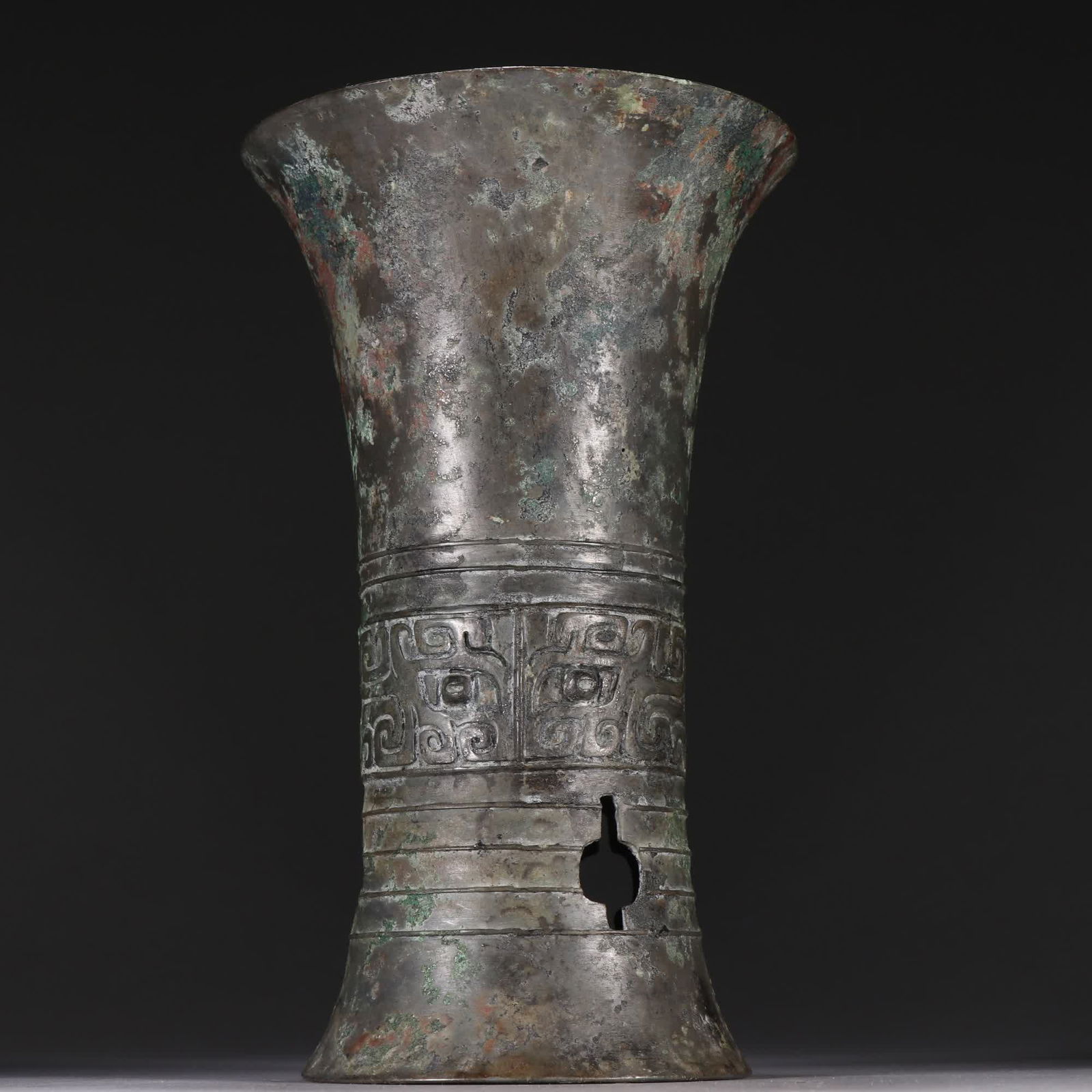 A bronze gluttonous pattern flower cup - 7