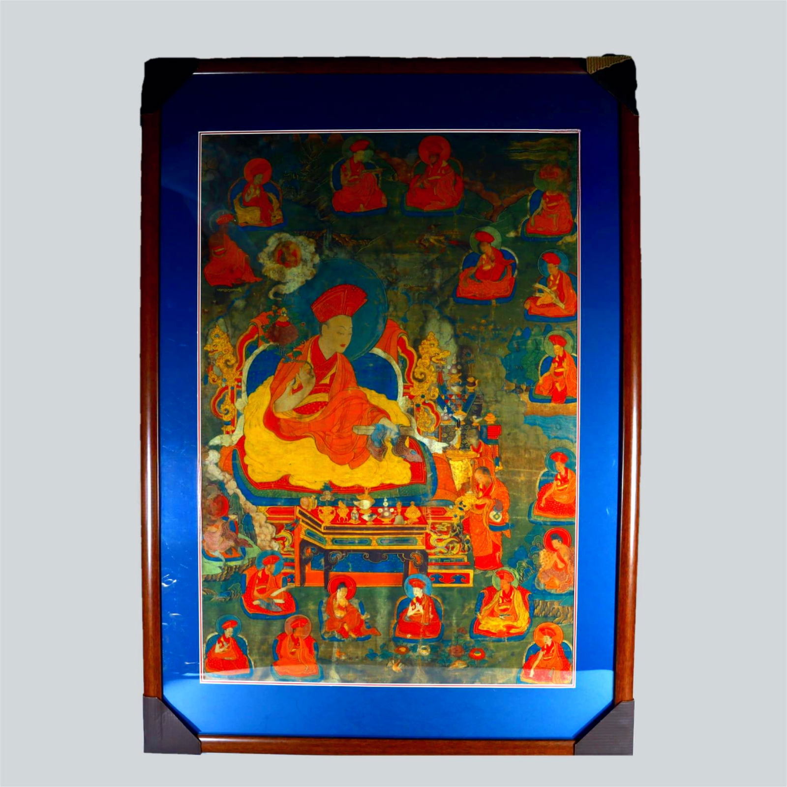 A portrait of a fine thangka of the Qing Dynasty: Qing Dynasty fine thangka portrait SIZE: 98x69cm (The Dimensions Of All Batches Are Manually Measured.If You Need More Detailed Information, Please Contact Our Customer Service Before Bidding.)