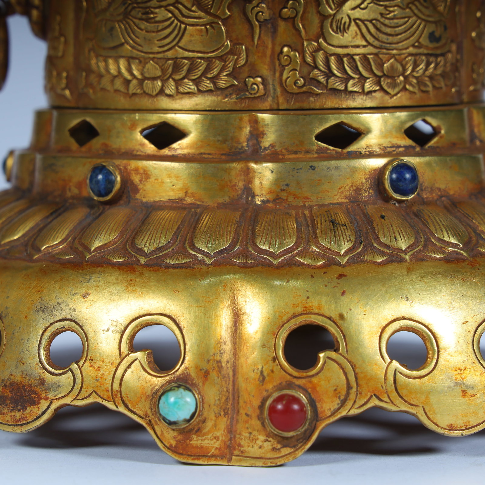 A gilded gemstone stupa - 13