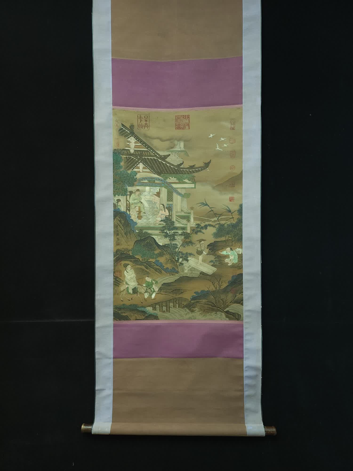 A picture of Li Gonglin's silk characters: Li Gonglin's silk book figure picture SIZE: Painting Core84x51cm (The Dimensions Of All Batches Are Manually Measured.If You Need More Detailed Information, Please Contact Our Customer Service Before