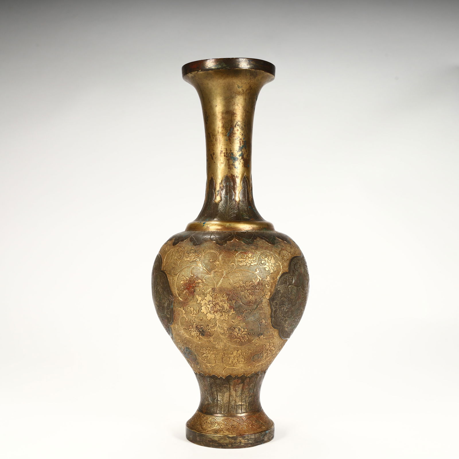 A copper-gilt bottle - 2