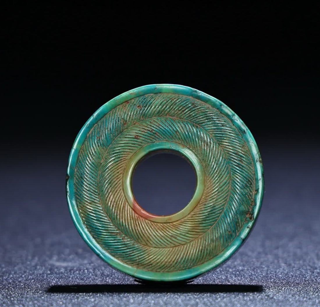 A turquoise wall of the Han Dynasty: Han Dynasty turquoise wall SIZE: 43x7mm W:22g (The Dimensions Of All Batches Are Manually Measured.If You Need More Detailed Information, Please Contact Our Customer Service Before Bidding.)
