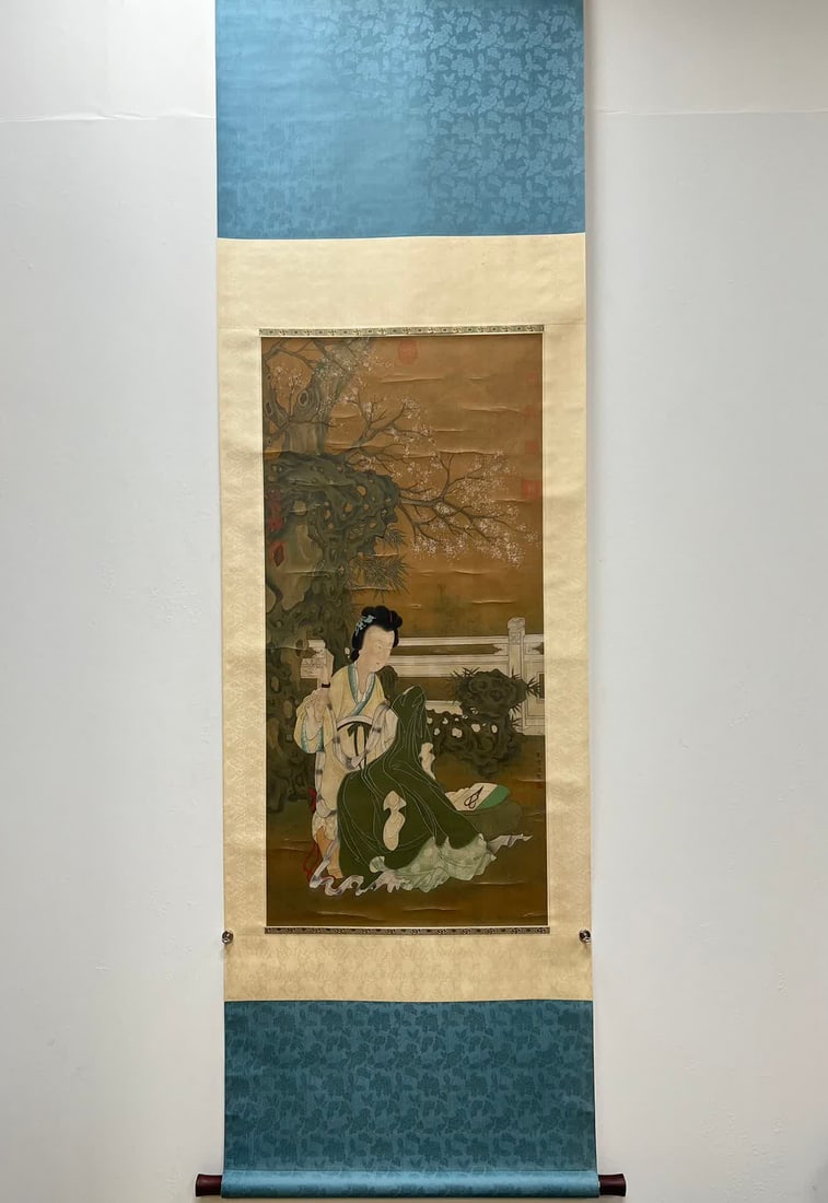 A vertical axis of Liu Guandao's character: Liu Guandao character axis SIZE: Painting Core50x106 (The Dimensions Of All Batches Are Manually Measured.If You Need More Detailed Information, Please Contact Our Customer Service Before Bidding.)