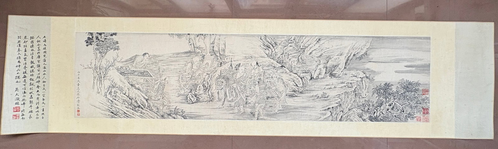 A white painting of Shi Tao's Arhat: Shi Tao's white depiction of Arhats SIZE: Painting Core137x33cm (The Dimensions Of All Batches Are Manually Measured.If You Need More Detailed Information, Please Contact Our Customer Service Before B