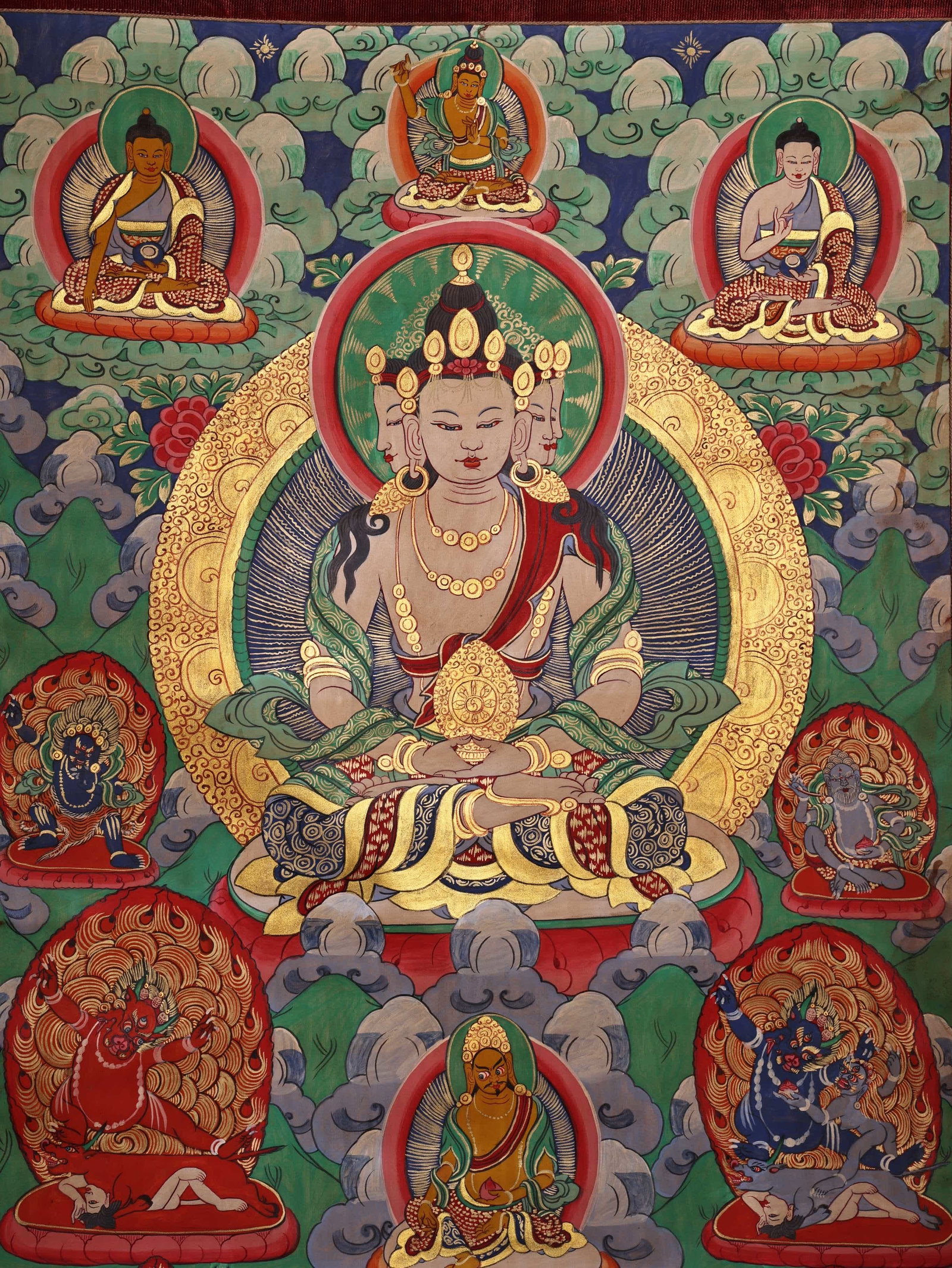A Qing Dynasty Buddha statue cloth thangka - 2