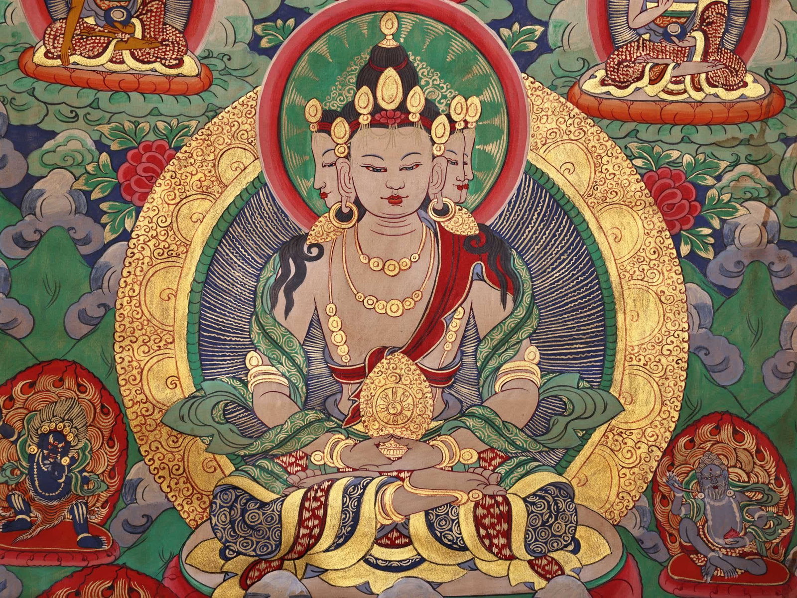 A Qing Dynasty Buddha statue cloth thangka - 4