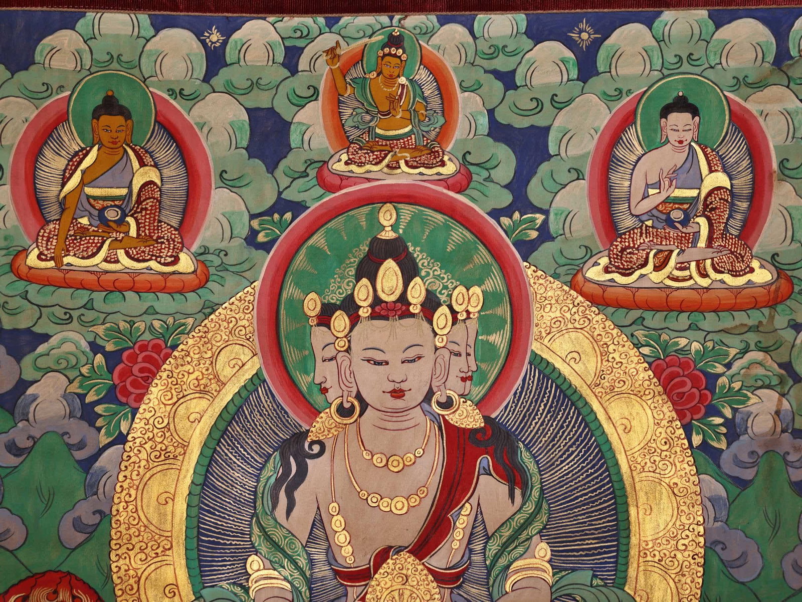 A Qing Dynasty Buddha statue cloth thangka - 5