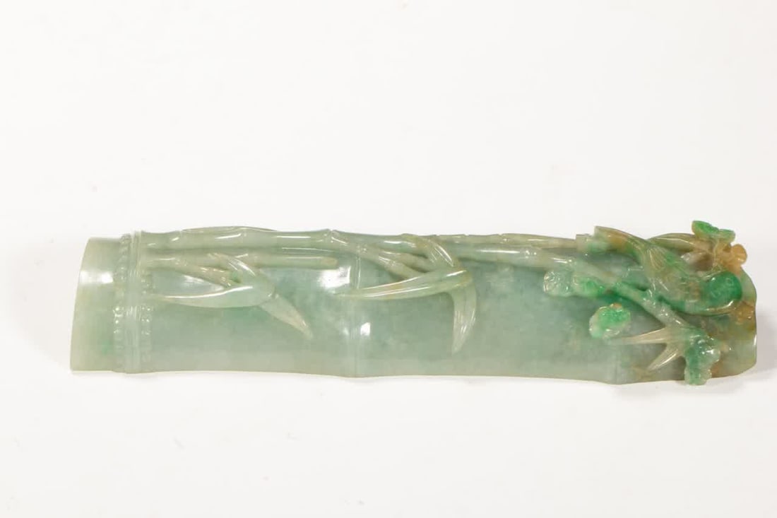 A Qing Dynasty jade bamboo pattern armrest - 5