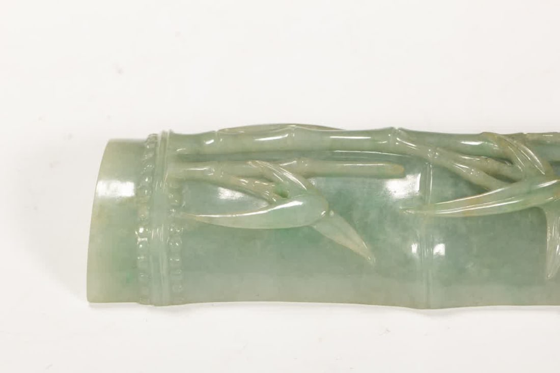 A Qing Dynasty jade bamboo pattern armrest - 7