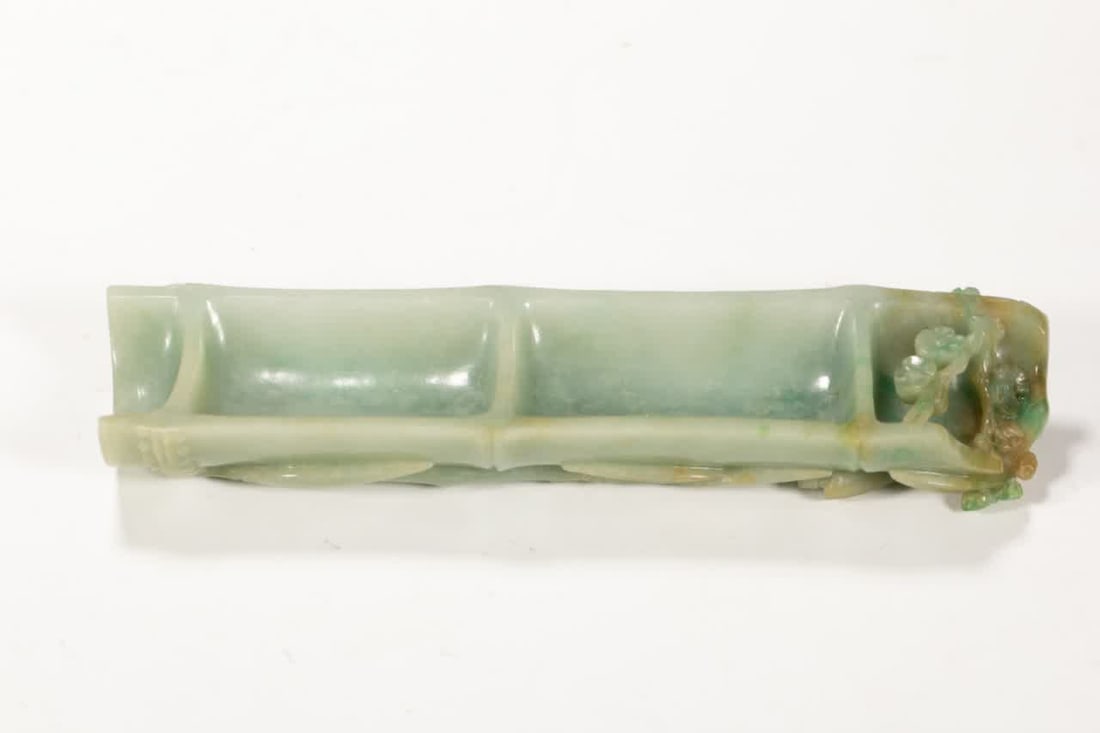 A Qing Dynasty jade bamboo pattern armrest - 8
