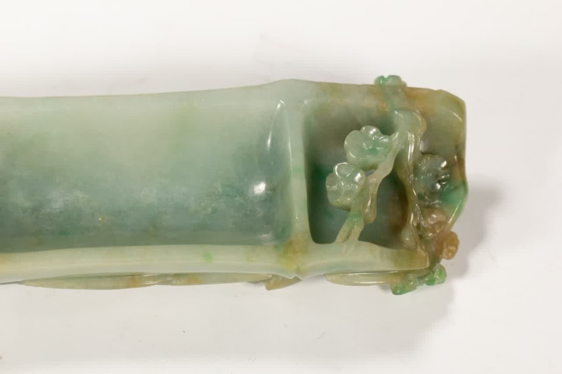 A Qing Dynasty jade bamboo pattern armrest - 9