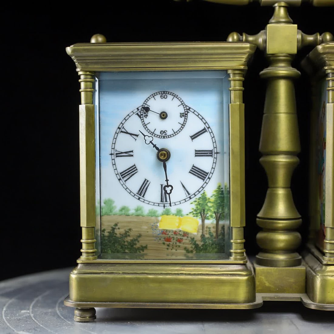 A late Qing double leather case clock - 2