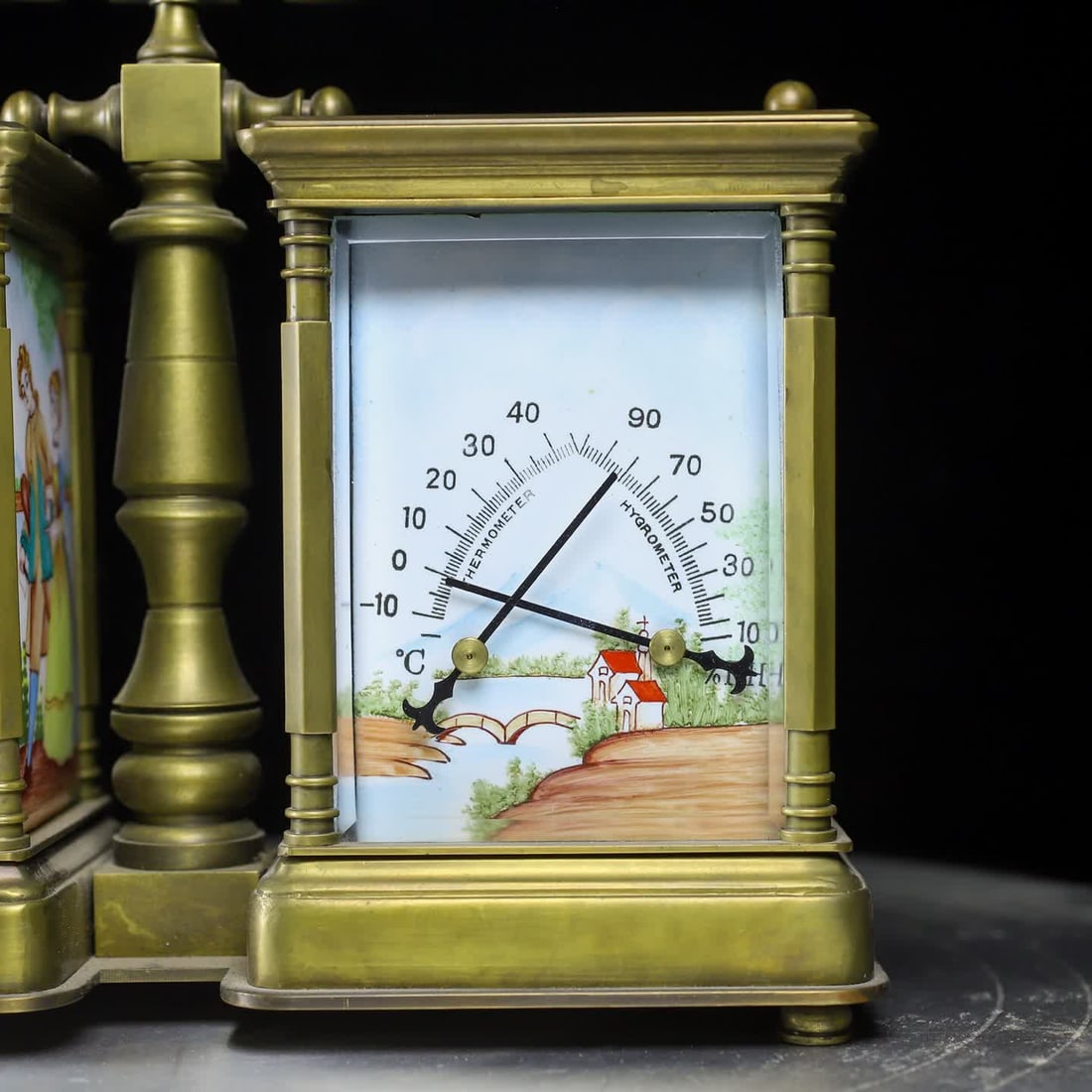 A late Qing double leather case clock - 3