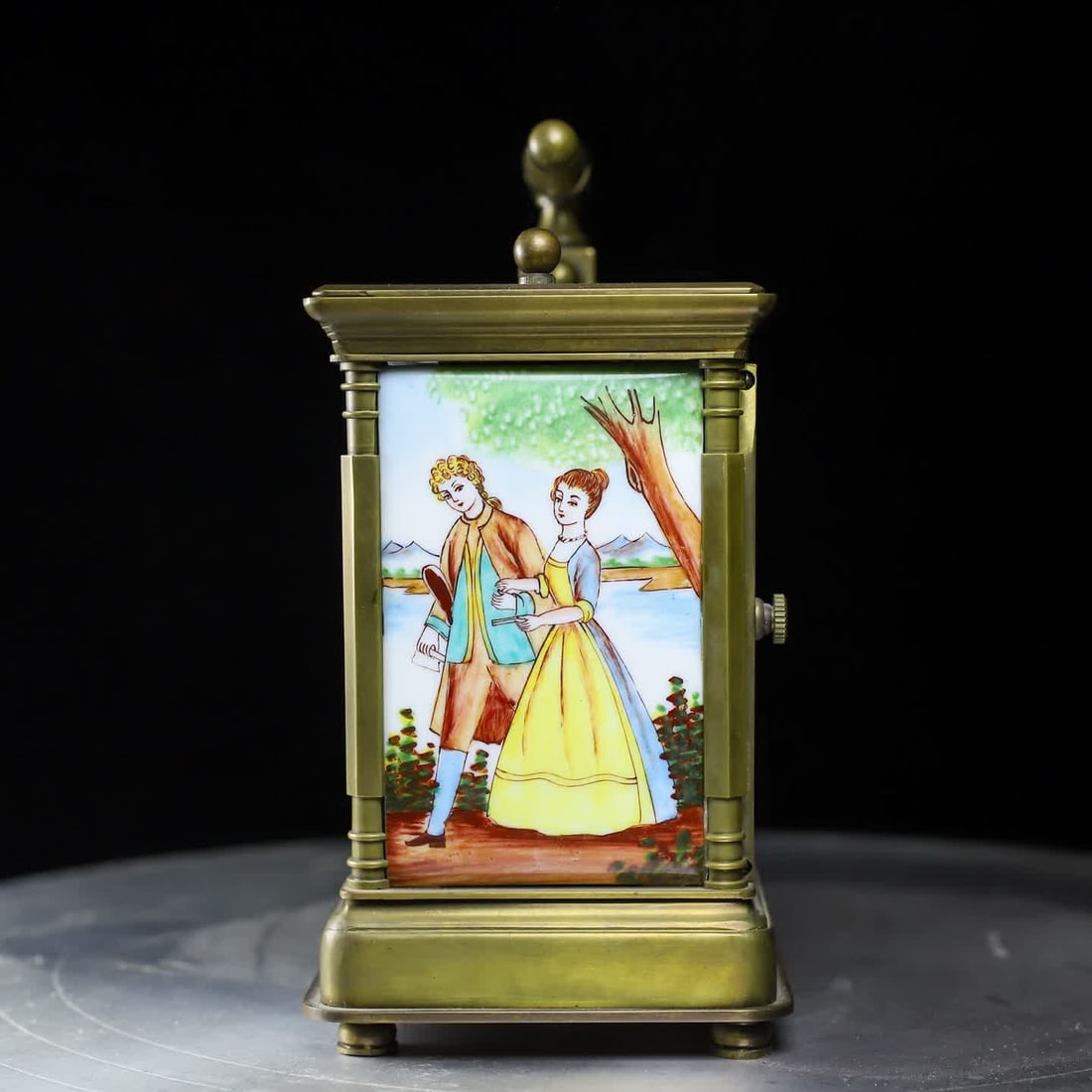 A late Qing double leather case clock - 5