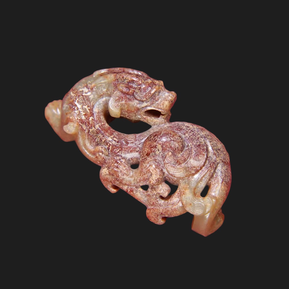 A piece of Han Dynasty jade beast handle (1 of 9)