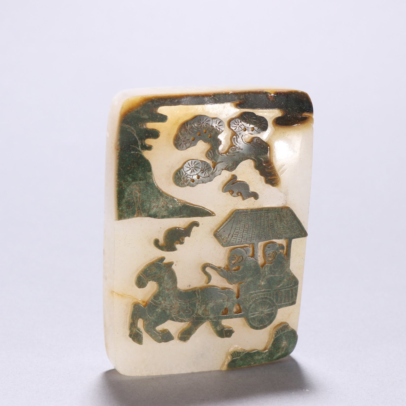 A crystal character story card: Qing Dynasty crystal character story card SIZE: H:8.4cm W:6cm W:197.6g (The Dimensions Of All Batches Are Manually Measured.If You Need More Detailed Information, Please Contact Our Customer Service B
