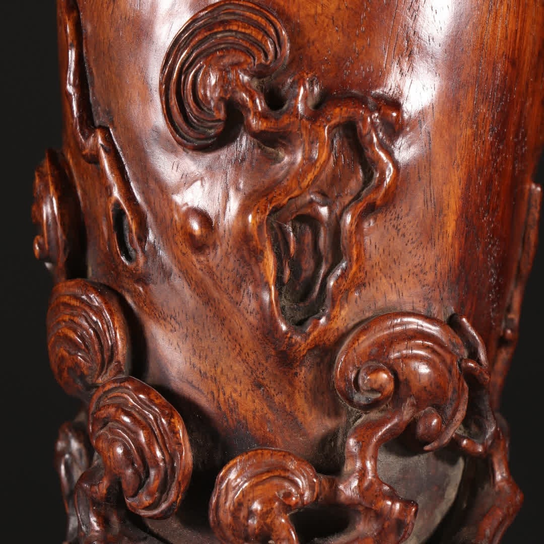 A boxwood Ganoderma lucidum pattern pen holder - 6