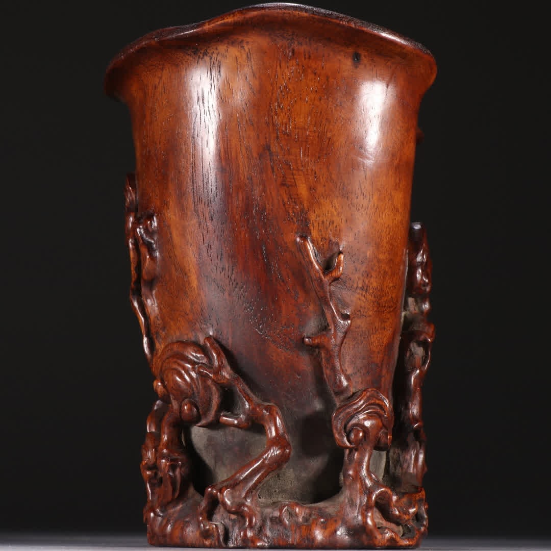 A boxwood Ganoderma lucidum pattern pen holder - 7