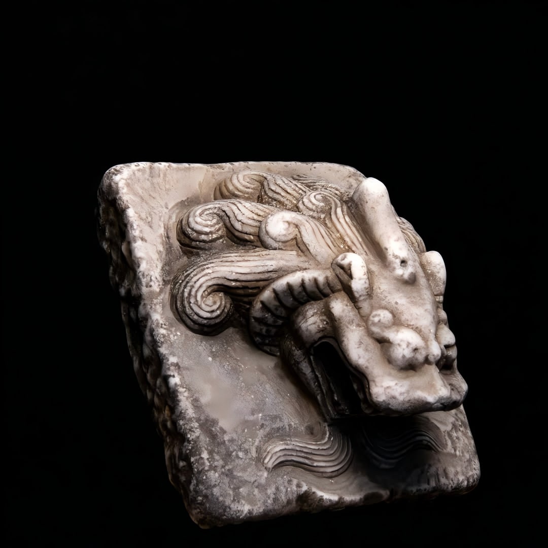 A white jade lion head - 4