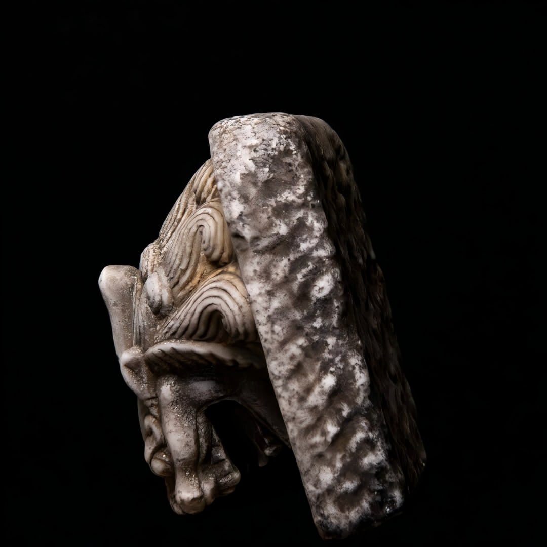 A white jade lion head - 6