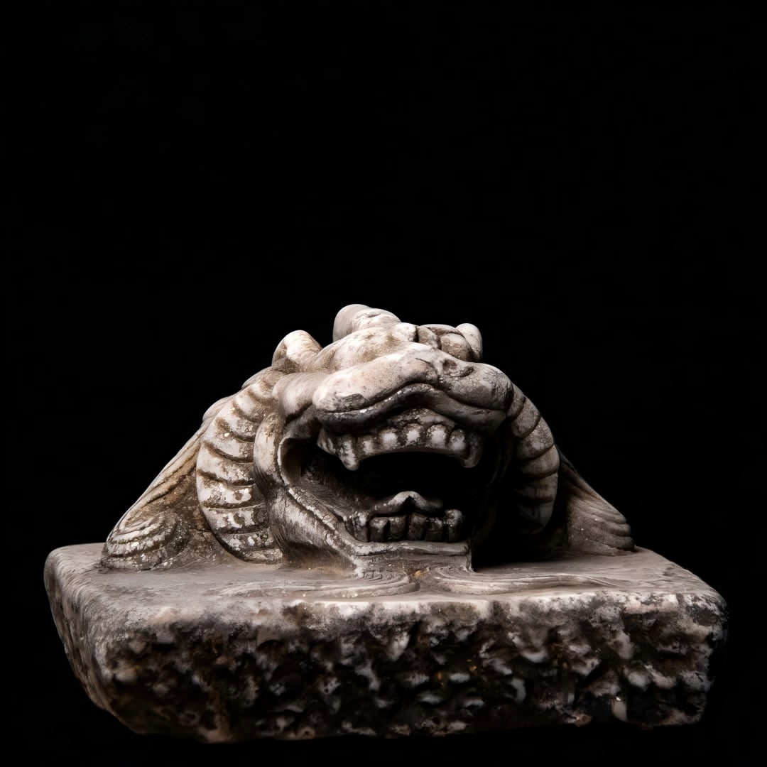 A white jade lion head - 7