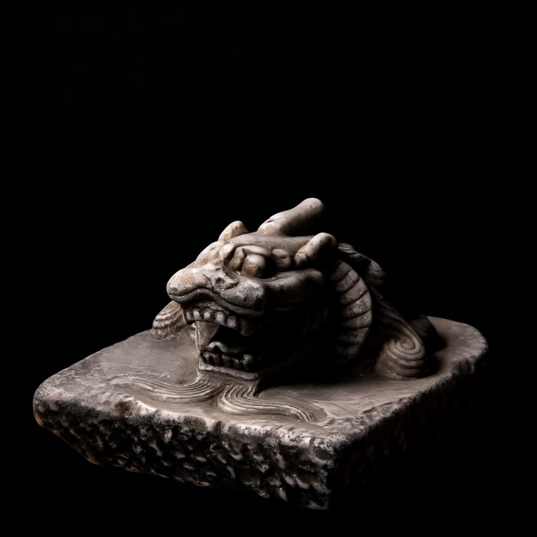 A white jade lion head - 9