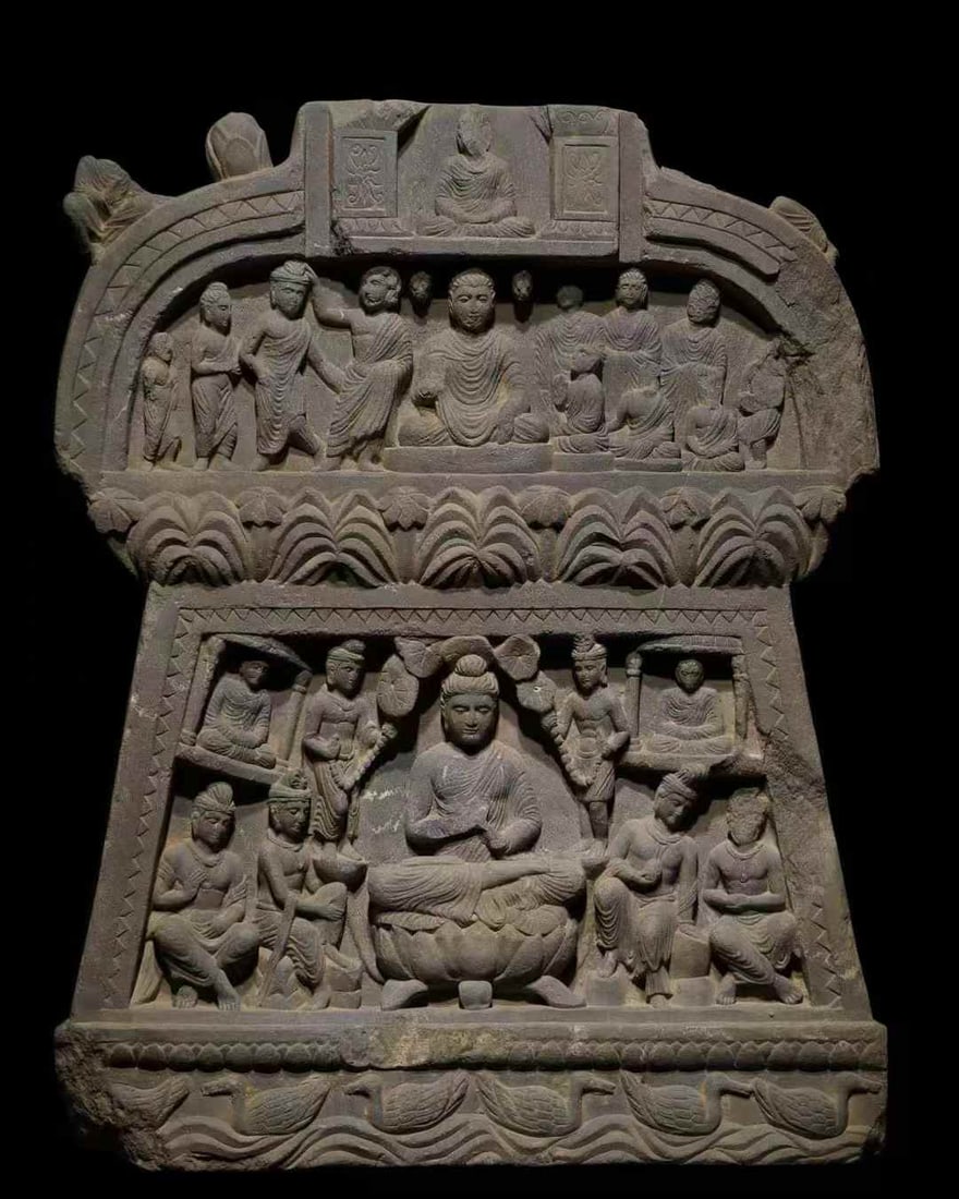 One piece of Gandhara gray schist Buddha legend story: Gandhara Gray Schist Buddha Biography Story SIZE: H:62cm W:49cm (The Dimensions Of All Batches Are Manually Measured.If You Need More Detailed Information, Please Contact Our Customer Service Before B
