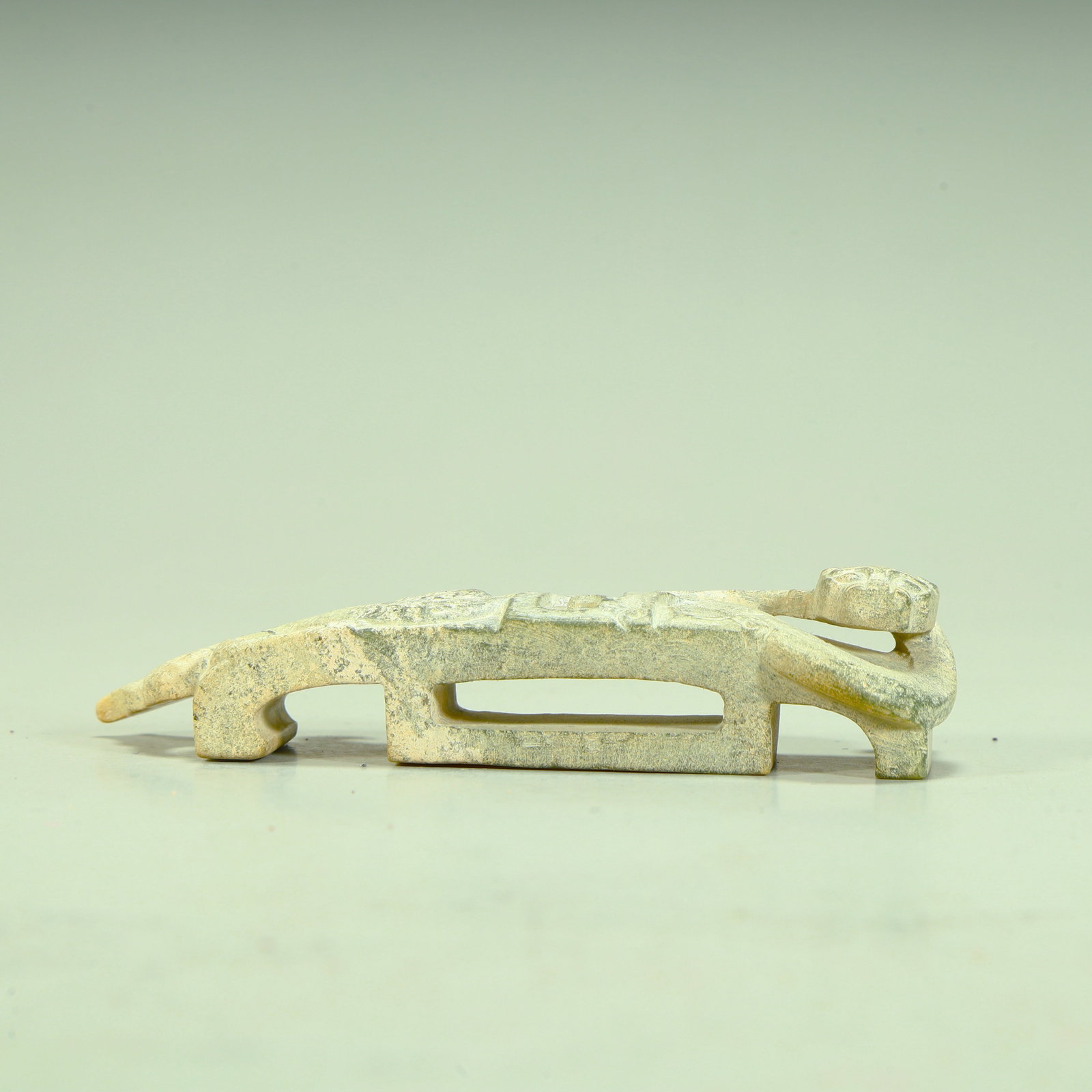 An ancient jade dragon pattern jade sword: The ancient jade dragon pattern jade sword pendant SIZE: H:1.8cm L:9.5cm W:3.5cm W:63g (The Dimensions Of All Batches Are Manually Measured.If You Need More Detailed Information, Please Contact Our Cu