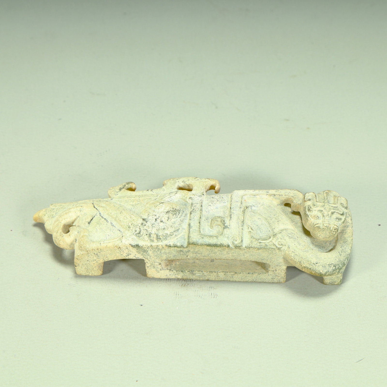 An ancient jade dragon pattern jade sword - 3