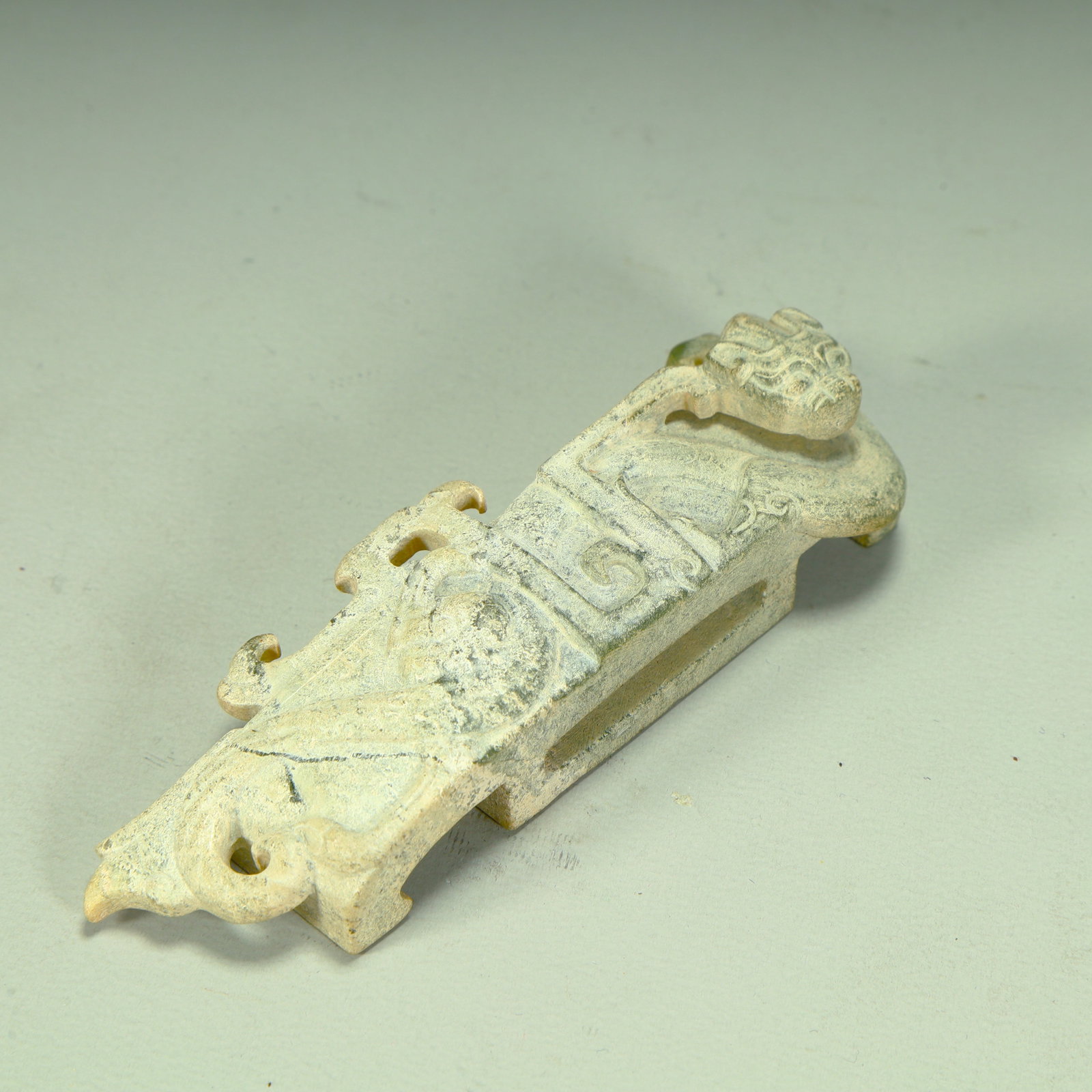 An ancient jade dragon pattern jade sword - 6