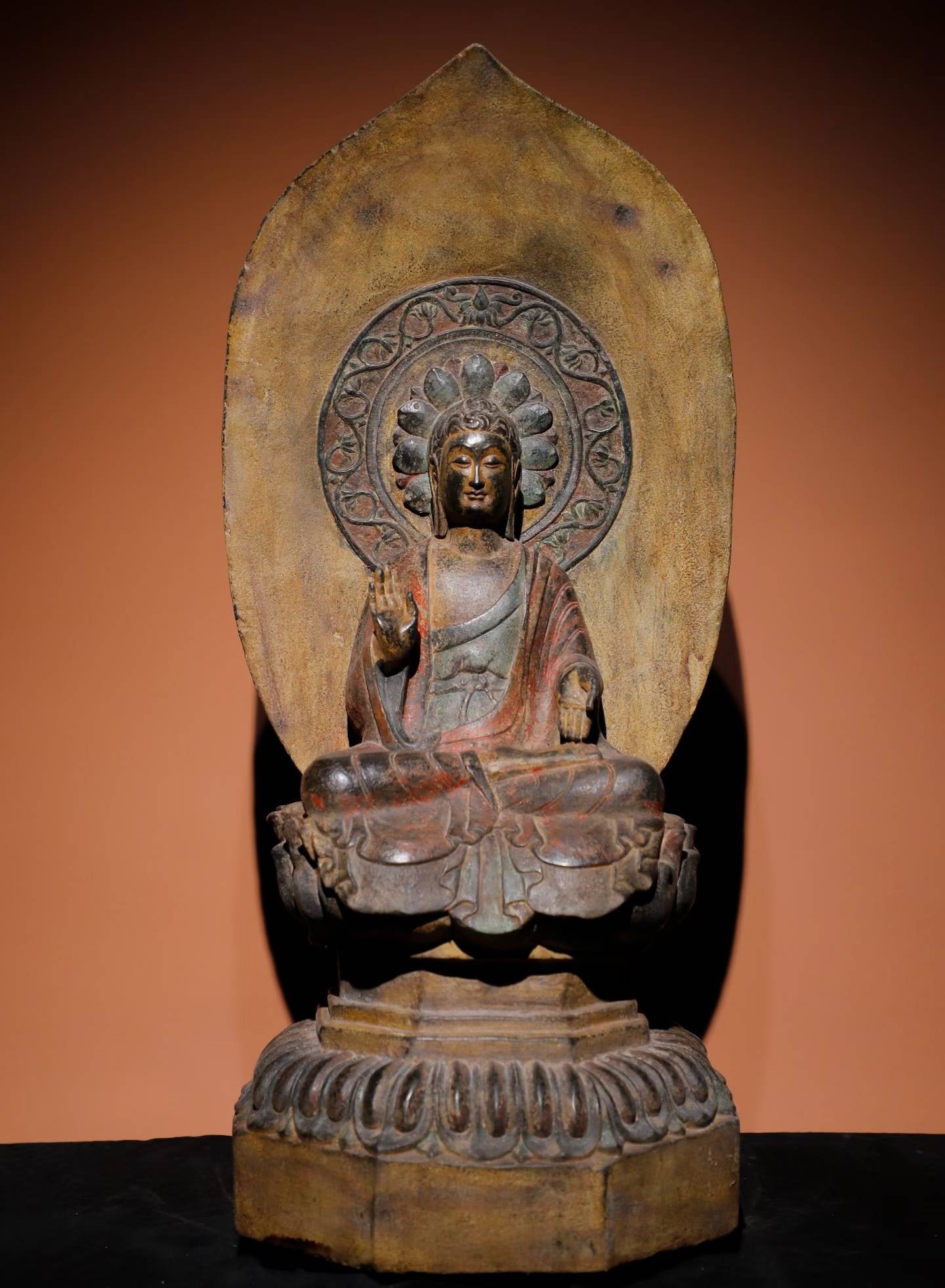 A Northern Qi bluestone painted Buddha statue (1 of 9)