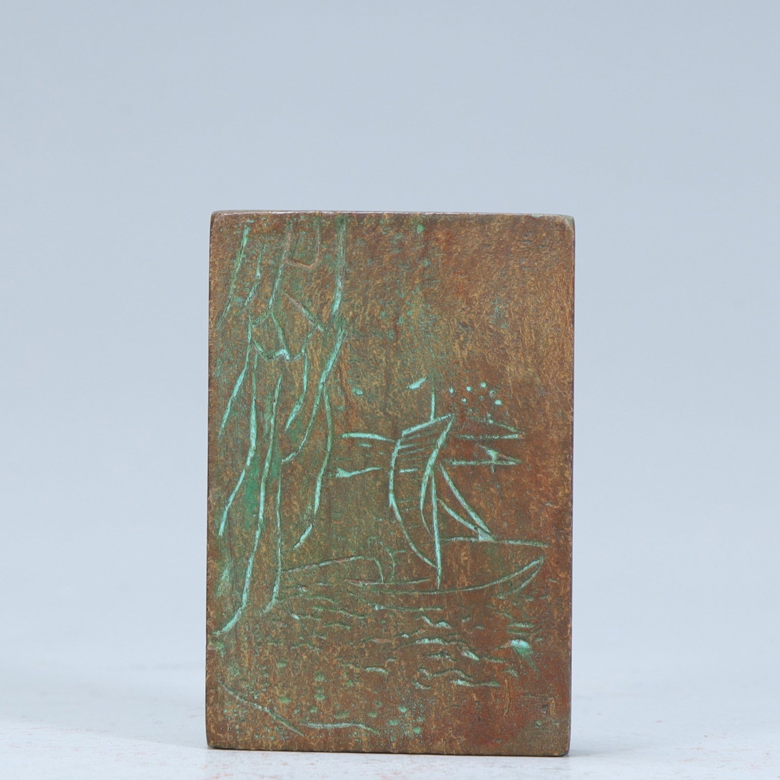 A Qing Dynasty agarwood landscape pattern brand: Qing Dynasty agarwood landscape pattern brand SIZE: H:6cm L:4cm W:1cm W:16g (The Dimensions Of All Batches Are Manually Measured.If You Need More Detailed Information, Please Contact Our Customer Serv