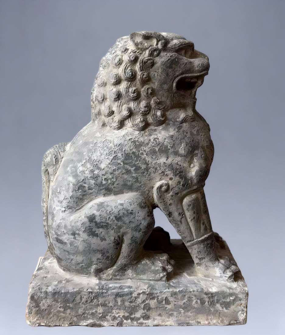 A Tang Dynasty bluestone lion: Tang Dynasty bluestone lion SIZE: H: Degree 28cm L: 21cm W: 13cm (The Dimensions Of All Batches Are Manually Measured.If You Need More Detailed Information, Please Contact Our Customer Service Before 