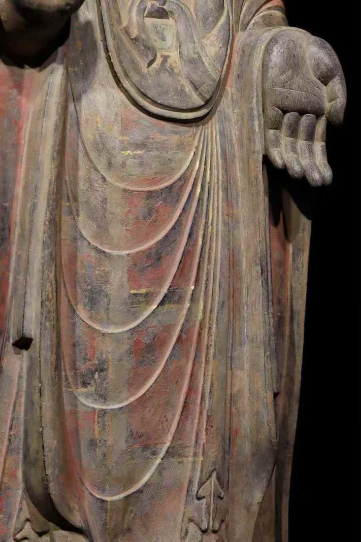 A Da Wei backlit painted Buddha statue - 7