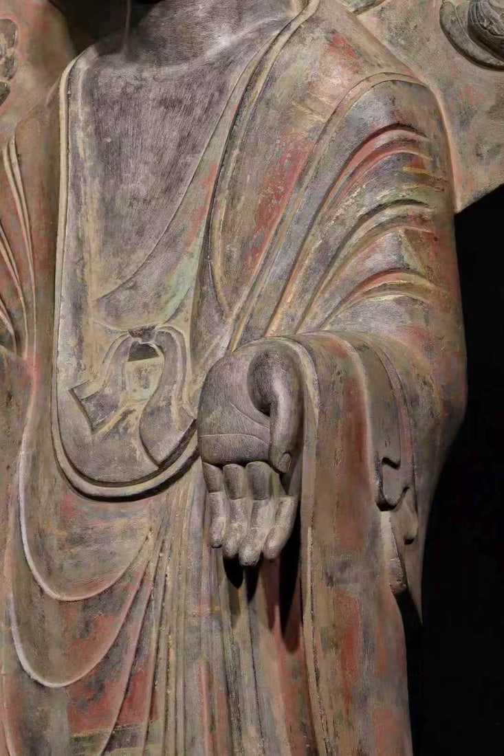 A Da Wei backlit painted Buddha statue - 8