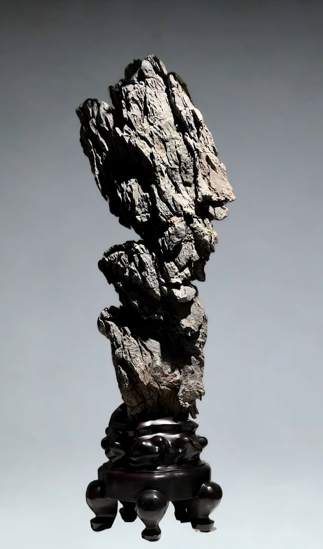 A Qing Dynasty Yingshi Shanzi study ornament: Qing Dynasty Yingshi Shanzi study ornament SIZE: H:78cm W:26cm T:18cm (The Dimensions Of All Batches Are Manually Measured.If You Need More Detailed Information, Please Contact Our Customer Service Be