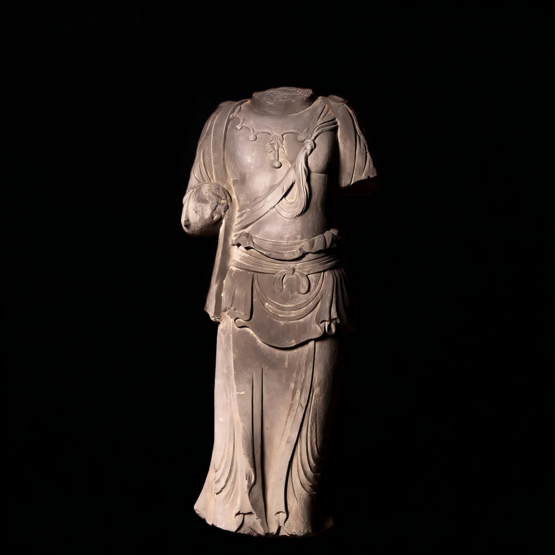 A piece of Northern Wei bluestone remnant Buddha (1 of 8)