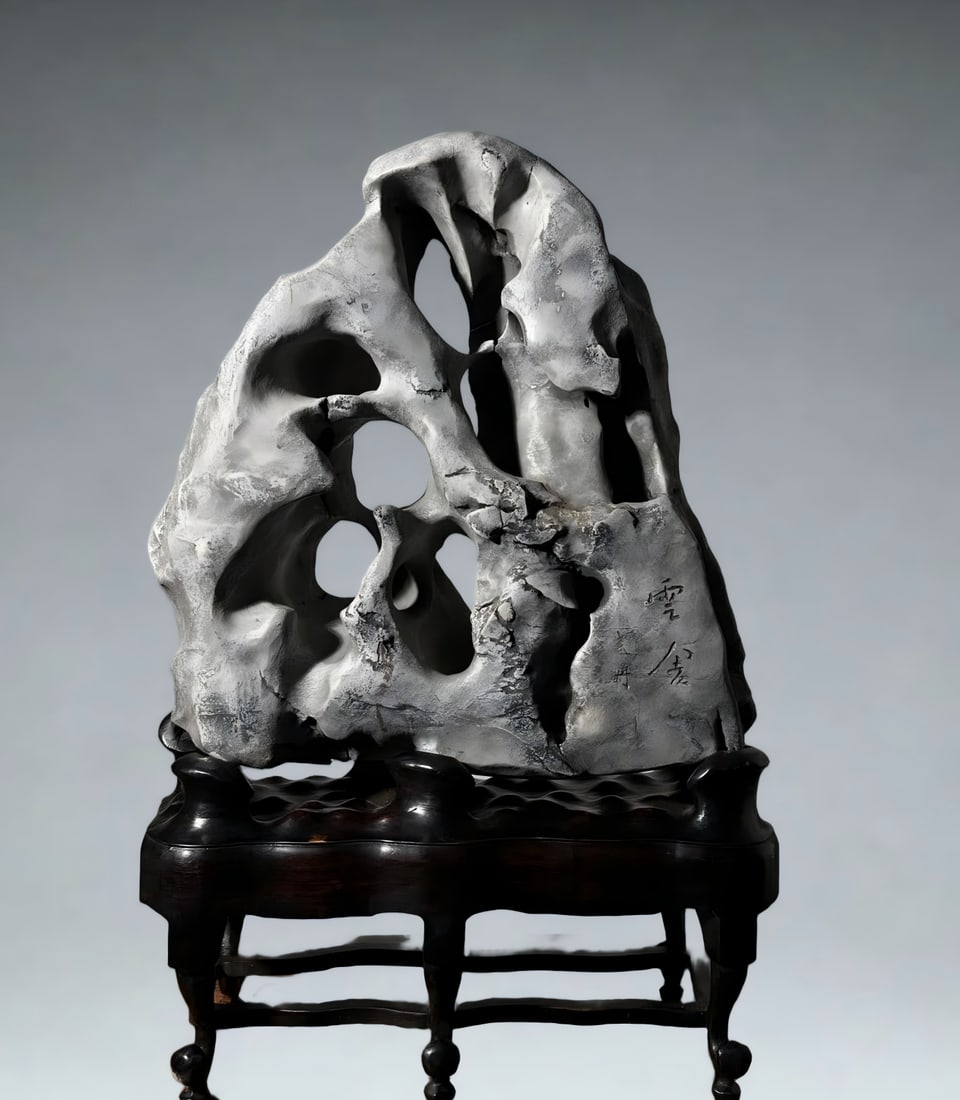 A Qing Dynasty Taihu Shishanzi study ornament: Qing Dynasty Taihu Lake Shishanzi study ornament SIZE: H:76cm W:52cm T:20cm (The Dimensions Of All Batches Are Manually Measured.If You Need More Detailed Information, Please Contact Our Customer Serv