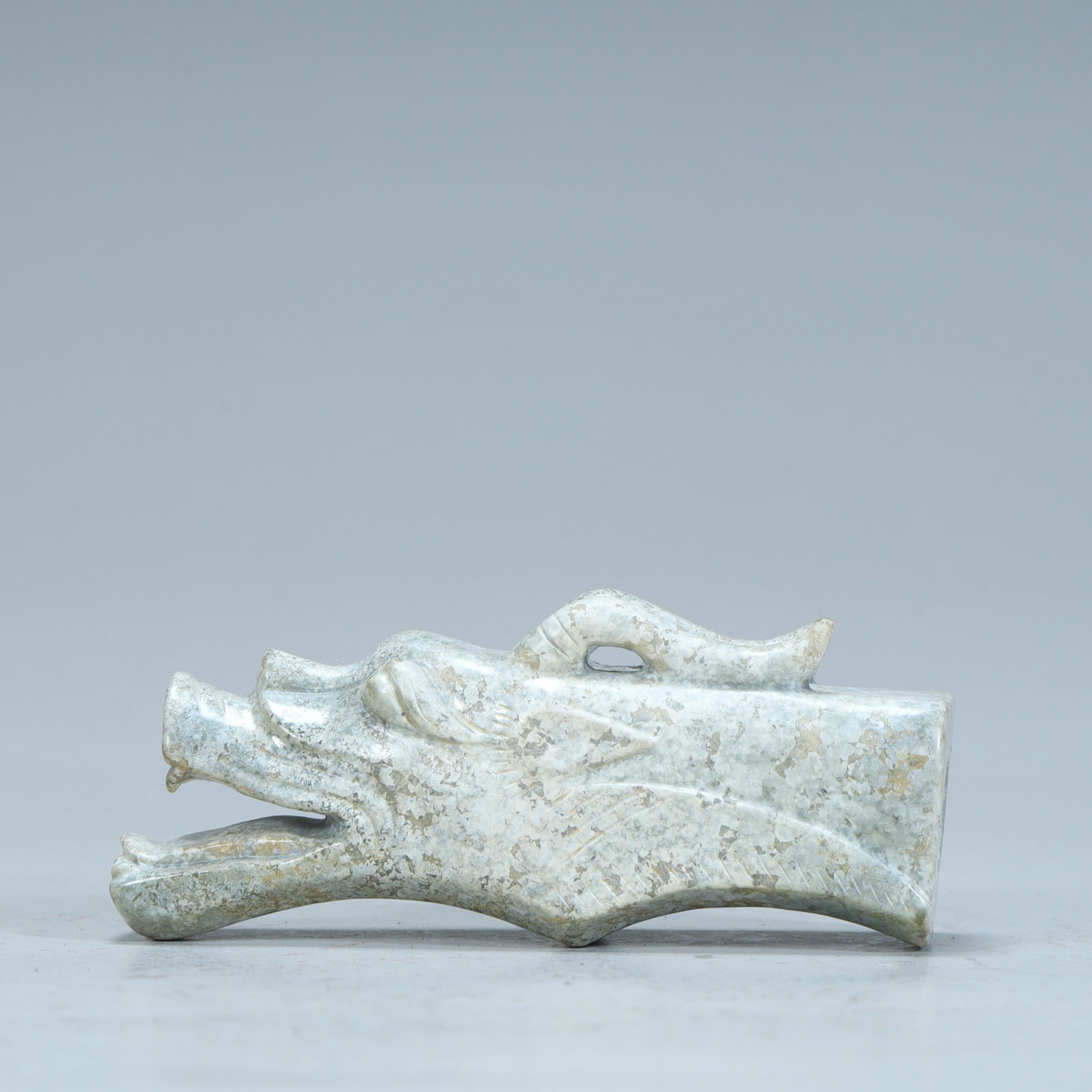A piece of ancient jade dragon head-shaped vessel (1 of 9)
