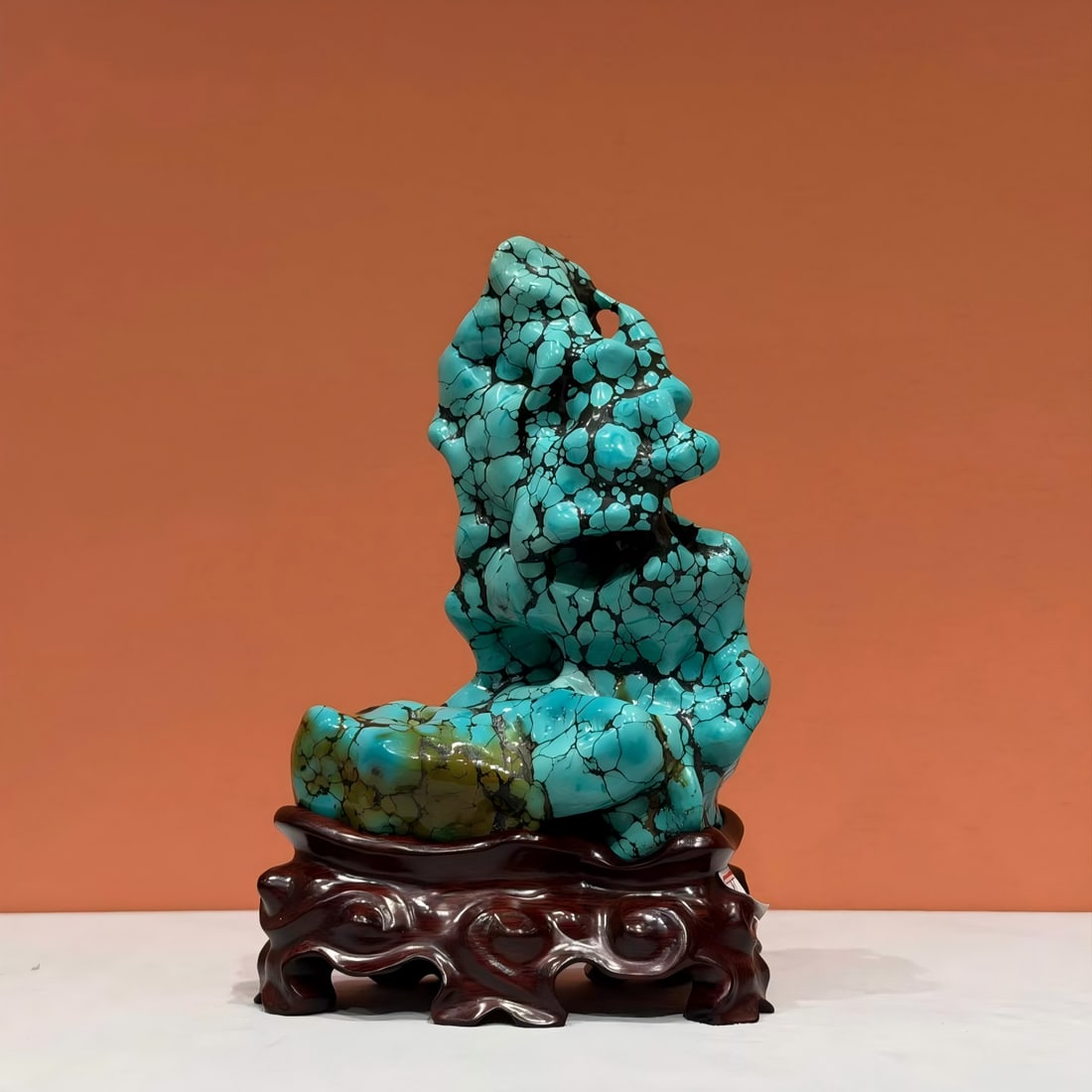 A turquoise study of the Qing Dynasty "Lan Cui" ornament: Qing Dynasty "Lan Cui" turquoise study Shanzi ornament SIZE: 13x7x19cm (The Dimensions Of All Batches Are Manually Measured.If You Need More Detailed Information, Please Contact Our Customer Service B