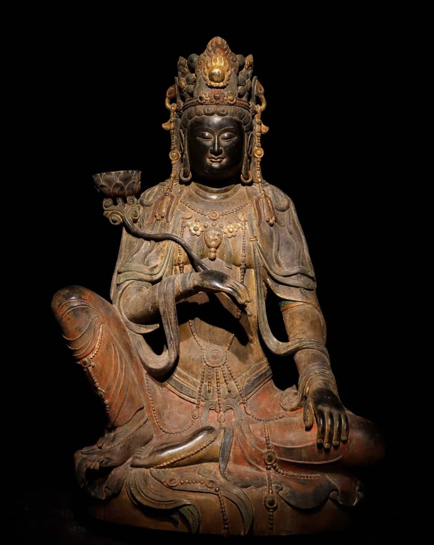 A Song Dynasty bluestone painted Puxian Bodhisattva (1 of 9)