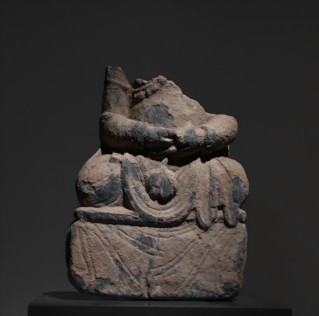 A Maitreya Bodhisattva of Gandhara from the 2nd to 5th centuries AD: Gandhara Maitreya Bodhisattva SIZE: W:15cm H:18cm (The Dimensions Of All Batches Are Manually Measured.If You Need More Detailed Information, Please Contact Our Customer Service Before Bidding.)