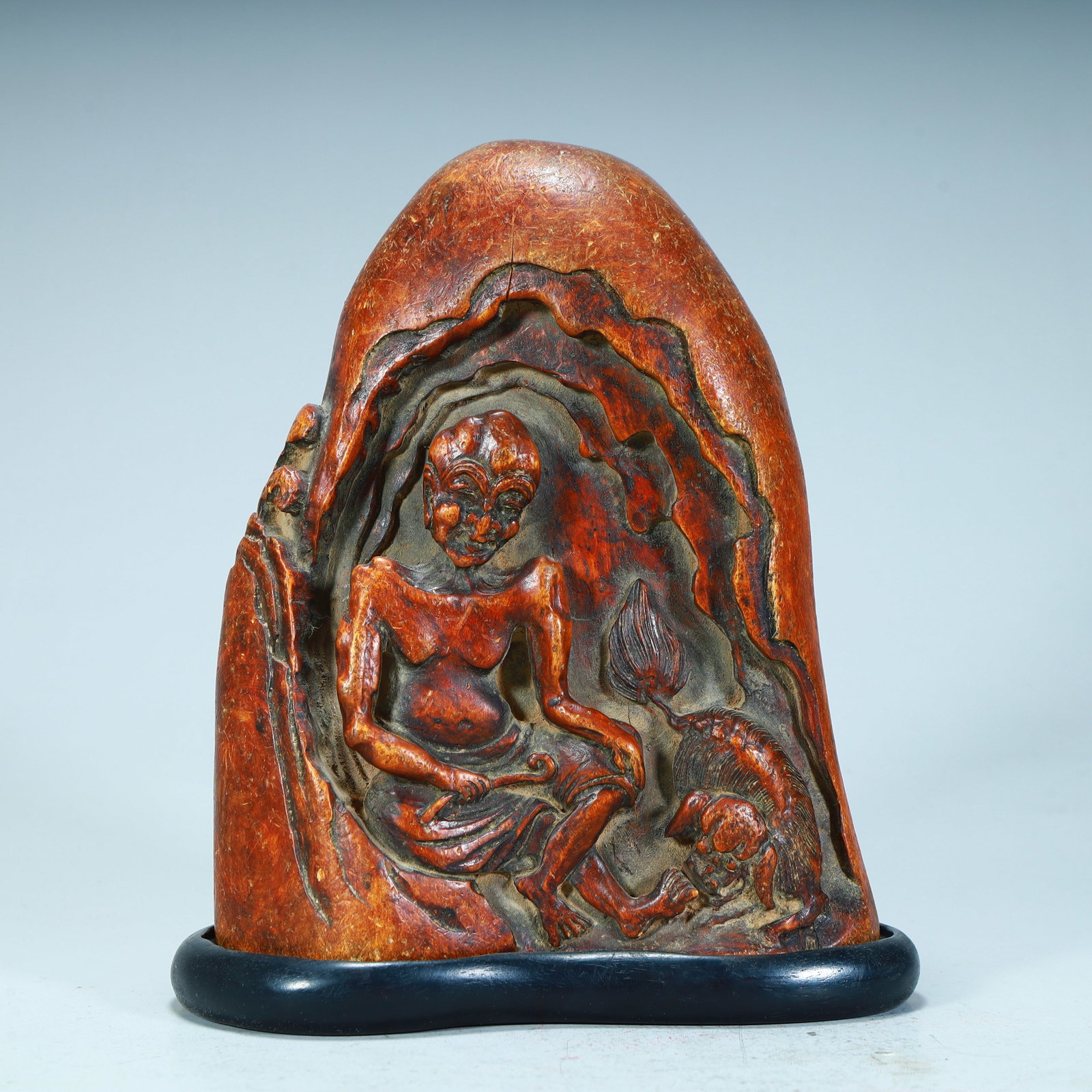 A Qing Dynasty agarwood carving Luohan Shanzi ornament (1 of 10)