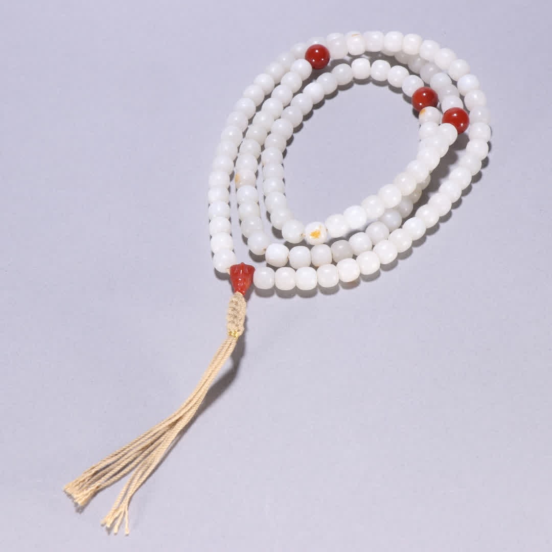 A 108-degree Buddhist bead from Qing Dynasty Hetian jade seed material (1 of 9)