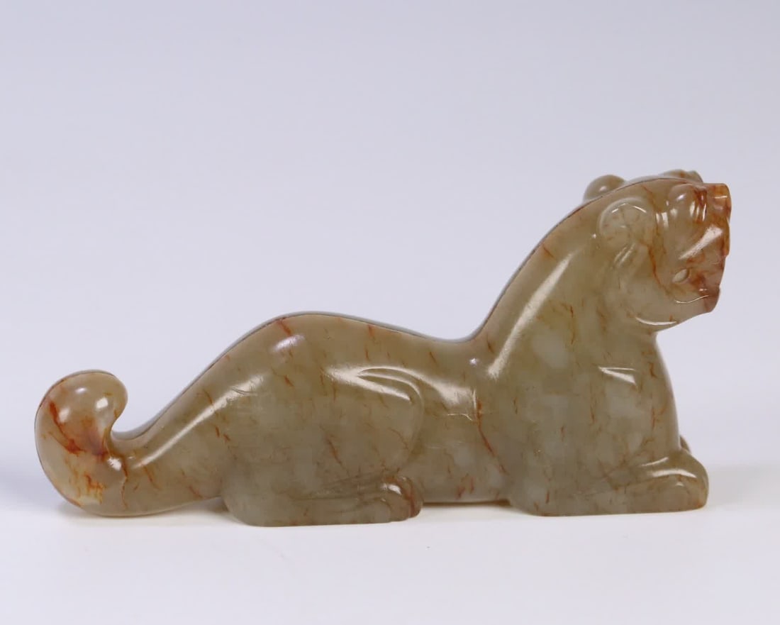 A Qing Dynasty Hetian jade tiger tally (1 of 10)
